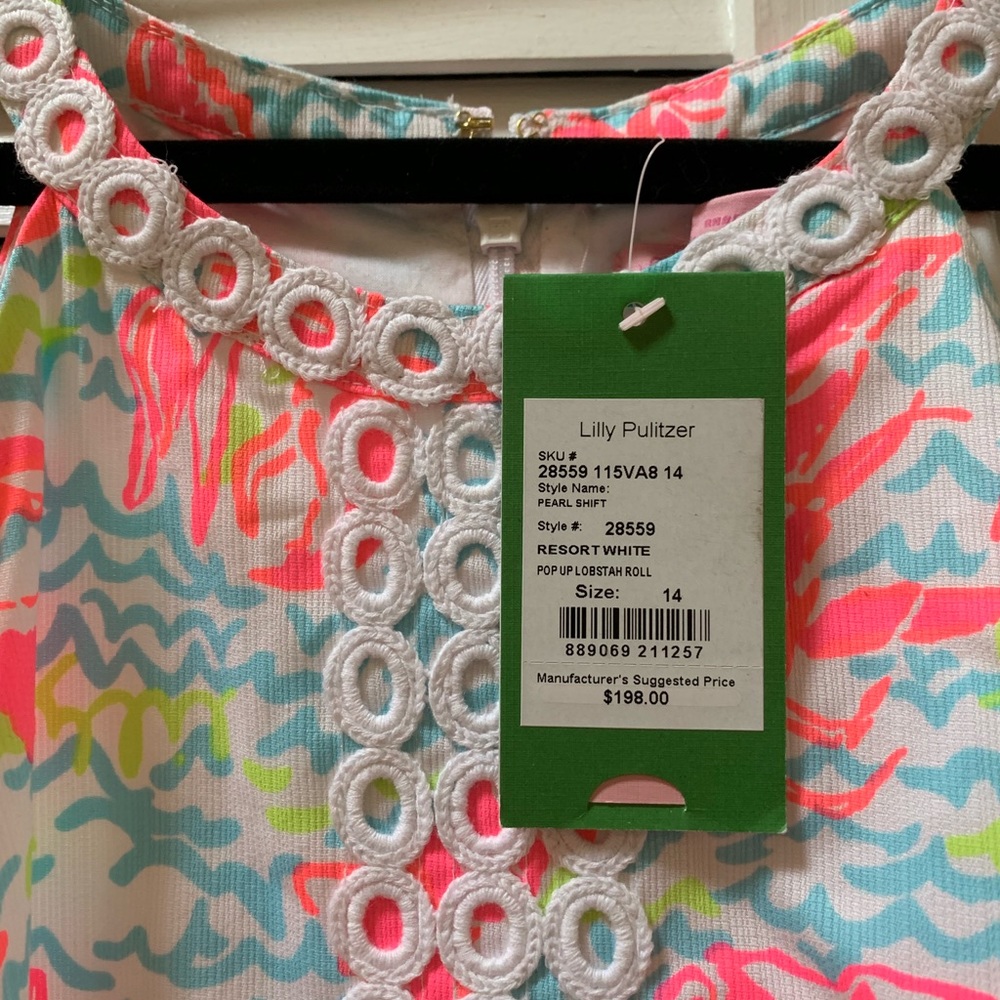 Lilly Pulitzer Lobstah Roll Shift Dress NWT sz 14